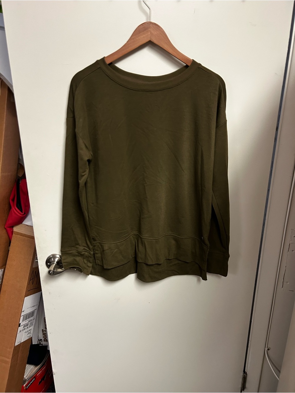 Apana Olive Green Pullover Sweatshirt